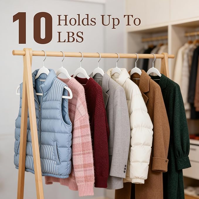 Velvet Hangers 100 Pack, Slim Non-Slip Clothes Hangers Space-Saving for Closet, Heavy Duty for Pants, Coats, Skirts, Jeans, Sweaters and More, Nylon-Flocked, White