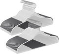 SONGMICS Clothes Hangers, Pack of 30 Plastic Coat Hangers, Space-Saving, White and Dark Gray UCRP050W03