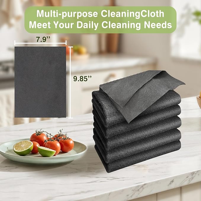 Thickened Magic Cleaning Cloth, Reusable Magic Cleaning Cloths for Glass, Streak Free Microfiber Magic Cleaning Cloth Reusable Rags for Kitchen, Windows, Mirrors, Cars (10)