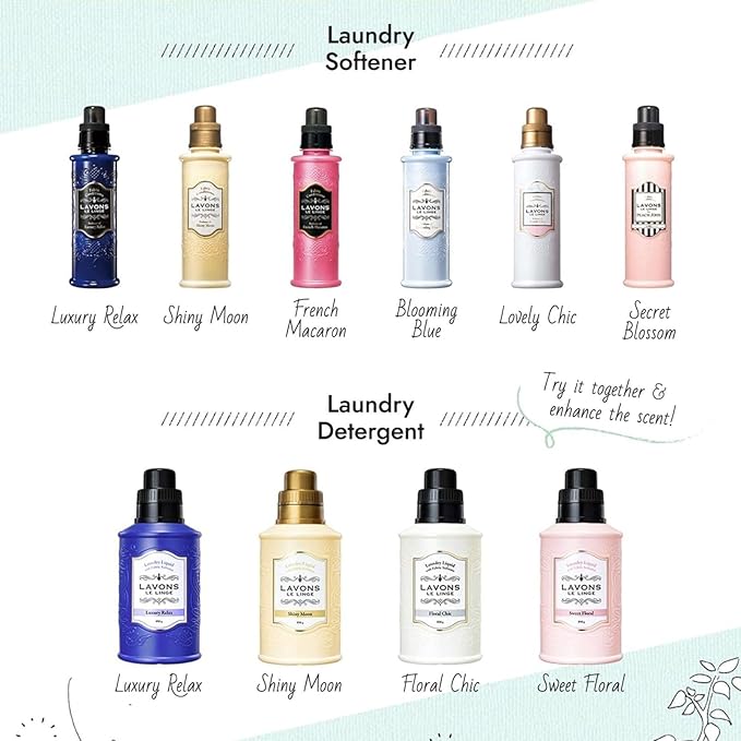 LAVONS Natural Fabric Conditioner for Sensitive Skin, Plant-Based Laundry Softener for Baby & Pet, Reduces Fabric Wrinkles, Long-Lasting Scent & Odor Control from Japan, 20.3 Fl Oz, 4EA