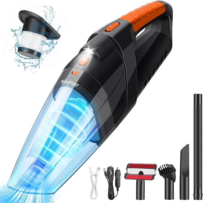 Handheld Vacuum Cordless,Powerful Suction 30Mins Long Runtime, Dust Busters Cordless Rechargeable with Two Washable Filters,Wet and Dry Hand Held Vacuum Cordless for Home, Car or Office