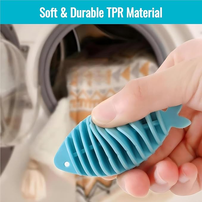 Fish-Shaped Dryer Balls,8-Pack Reusable Laundry Balls Reduce Drying Time, Static & Wrinkle
