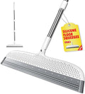 Silicone Floor Squeegee, 180° Rotating Air Broom, Squeegee for Floor with a Long Handle, Magic Broom for Water and Pet Hair Removal on Bathroom Floors, Tile, Deck and Glass, Indoor Cleaning Tool