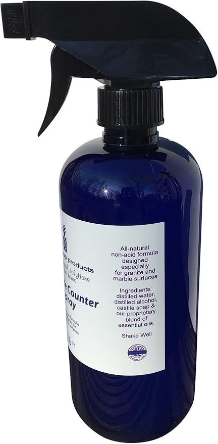 Natural Granite Cleaner for daily use; Degreases and Cleans to a streak free shine made with Therapeutic Grade Essential Oils, Non-Toxic, versatile all around the house cleaner