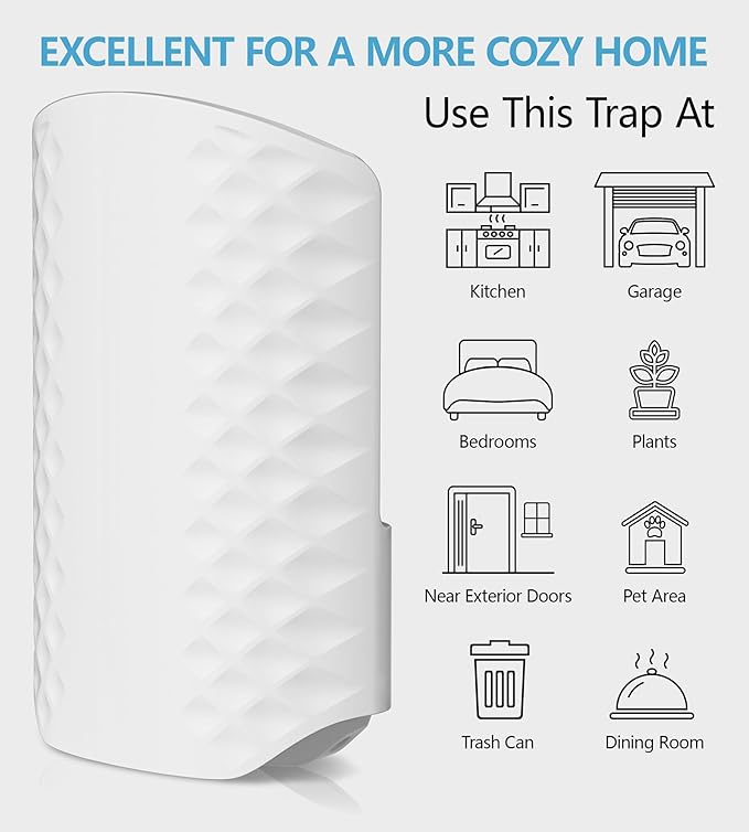 10PCS Refills for WowCatch Flying Insect Trap N386E, Original Super Sticky Cards, High Efficiently Stick Fruit Flies, Gnats, Moths, and Houseflies (Refills Only)