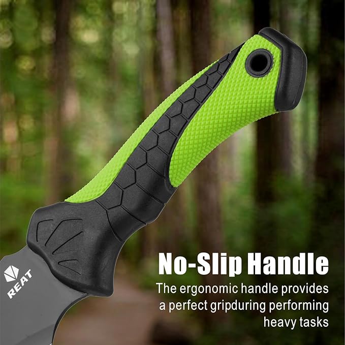 REAT Gardenging Machete, 17" Heavy Duty Machete with Sheath, Ergonomic No-Slip Handle, Machetes for Cutting Trees,Yard Work,Bushcraft