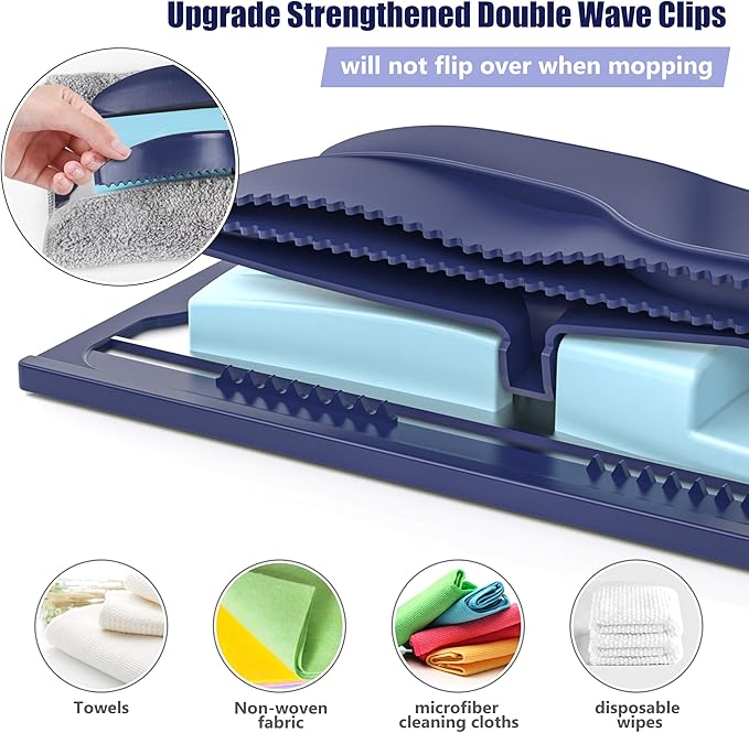 Microfiber Mops for Hardwood Floor Cleaning: MEXERRIS Flat Floor Mop with 4 Washable Pads 59" Adjustable Handle - Dust Dry Mop for Kitchen BathroomTile Laminate Wood Vinyl - Home Commercial Mops