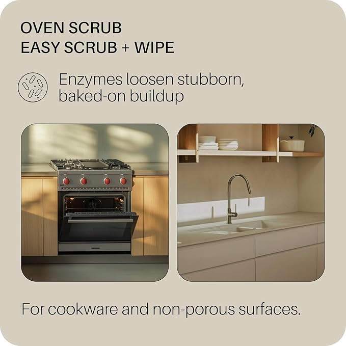 Everneat Oven Cleaning Kit: Natural Oven Cleaner and Kitchen Cleaner | Heavy Duty Oven Cleaner & Oven Rack Cleaner Kit | Fume-free & Safe to Clean All Ovens (Lift) | Refillable Plastic Jar & Bottle