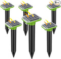 Solar Mole Repellent, Ultrasonic Gopher Repeller Outdoor, 6 Packs Solar Powered Waterproof Snake Repellent Deterrent Gopher Vole Snake Pest and Other Animals from Lawn Garden Yard Home (6PCS)