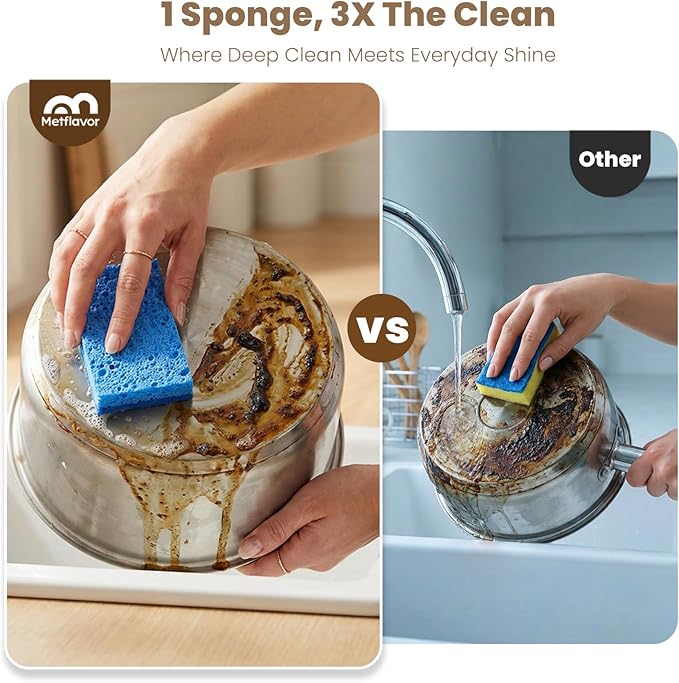 Kitchen Sponges, 48 Count, Non-Scratch Scrub Sponge, Dual Sided Cleaning Sponges for Dishes, Kitchen, Bathroom