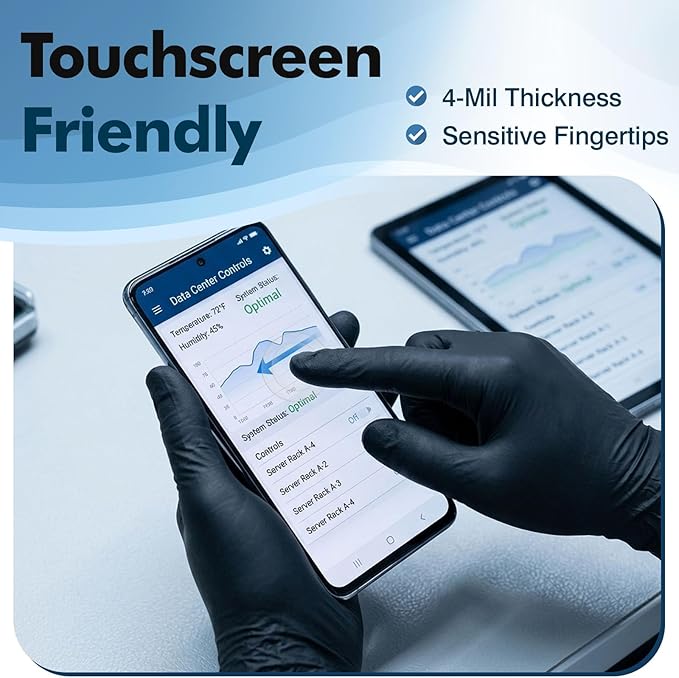 Fixwal Black Disposable Nitrile Gloves, 4 Mil, 120 Count, Cleaning Service Gloves, Latex Free, Powder Free, Disposable Gloves for Cooking, Cleaning