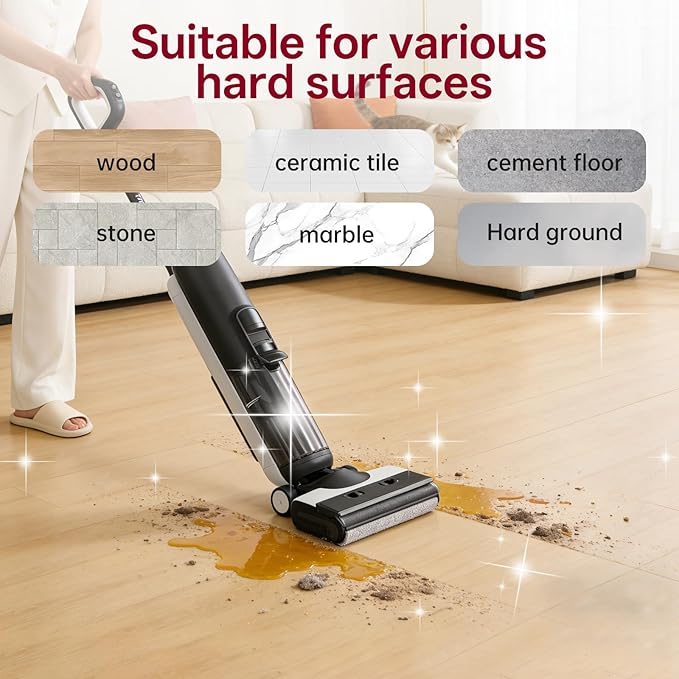 1L Floor Rose Cleaning Solution Compatible With Tineco/Bissell/Dreame And Shark, Fragrance Deodorization, Deep Cleans for Multiple Hard Floors, Suitable With Cordless Wet/Dry Vacuum Cleaner