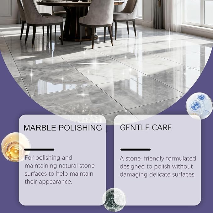 Marble Polishing Wax, Gentle Stone Polish Wax, Ceramic Tile Cleaner for Kitchen, Bathroom and Floors, Durable Shine, Smooth Finish, Marble Care and Protection, Easy to Apply (4Pcs)