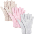 Patelai 3 Pairs Microfiber Plant Dusting Gloves Leaf Cleaning Gloves for Indoor Plants, Blinds, Furniture, House (Pink,Nude,White,Small)