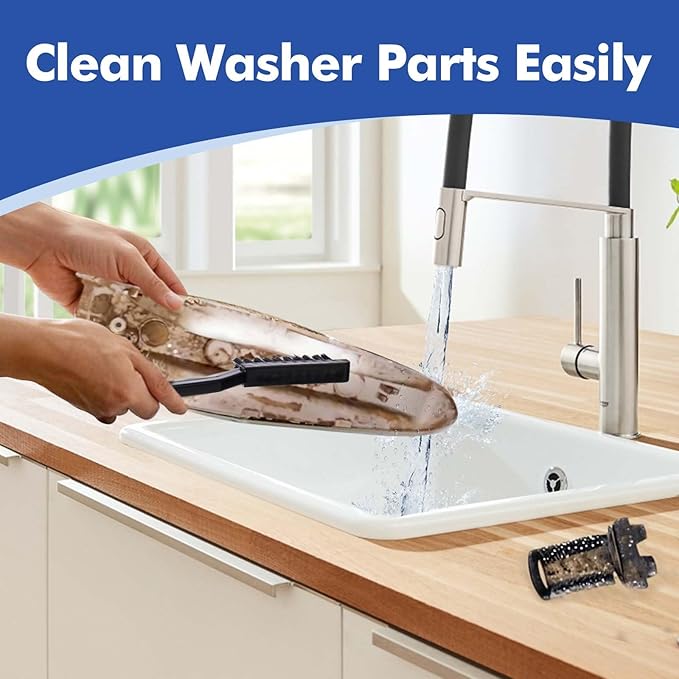 6 Pcs Washing Machine Cleaning Brush Kits, Front Load Washer Cleaner Brushes Tools - 1 Pcs Drum Laundry Cleaning Brush and 5 Pcs Crevice Cleaning Brushes for Lint, Tight Spaces and Washer Rubber Seal