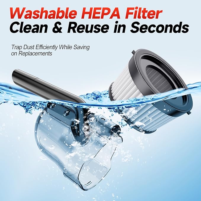 Cordless Handheld Vacuum Cleaner Compatible with Milwaukee 18V Battery,16000Pa Portable Shop Vacuum with 2 HEPA Filters & 4 Attachments, Lightweight Vacuum for Car, Home & Garage-Tool Only, No Battery