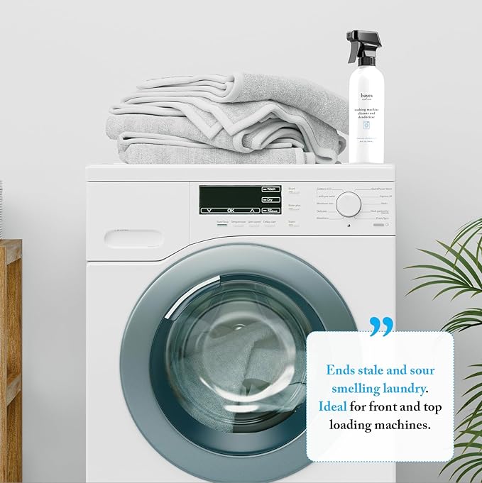 Bayes Washing Machine Cleaner & Deodorizer - Cleans and Eliminates Odors for Fresh Smelling Laundry - 24 ounces, 2 Pack