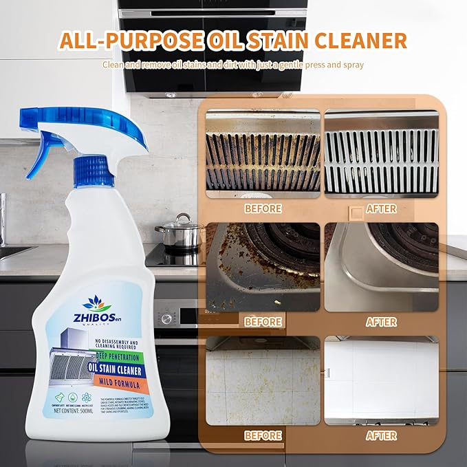 All Purpose Cleaner, Remove Stains Cleaning Spray, Kitchen Cleaner Spray, Multi Purpose Cleaner Spray Removes Grease, Grime, And Stains On Bathrooms, Floors, and More(2pcs)