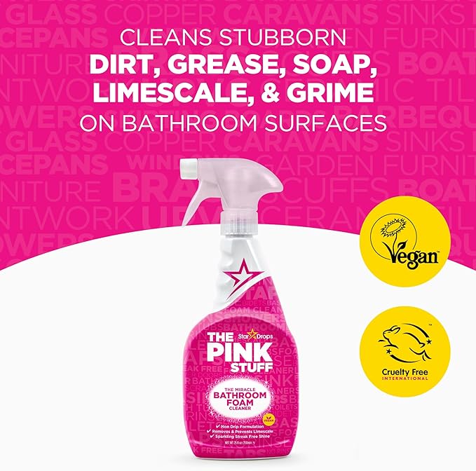 Stardrops - The Pink Stuff - The Miracle Bathroom Foam Cleaner 750ml 2-Pack Bundle