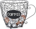 Coffee Pod Holder, Super Large Capacity Capsule Basket for KCup, XL Metal K Cup Storage,Coffee Bar Organizer for Kitchen Dinning Room Office Home Cafe Hotel (Black)