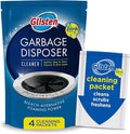 Glisten Garbage Disposer Cleaner and Freshener, Sink Disposal Odor Eliminator with Foaming Action, Lemon Scent, 4 Packets