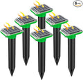 Solar Mole Repellent, Ultrasonic Gopher Repeller Outdoor, Solar Powered Waterproof Snake Repellent Deterrent Gopher Vole Snake Pest and Other Animals from Lawn Garden Yard Home(LightGreen, 6 Packs)