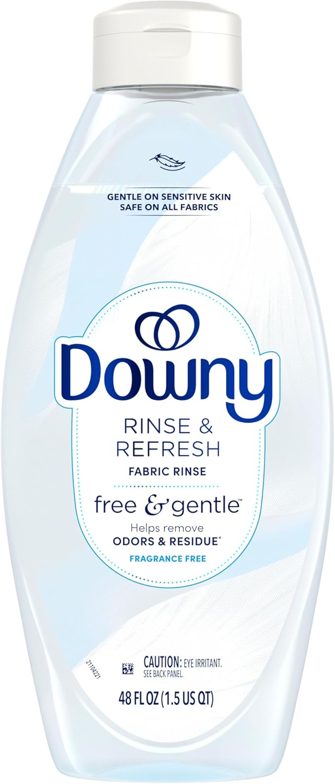 Downy Free & Gentle Rinse Laundry Odor Remover, Scent Free, 48 FL OZ, Gentle on skin, No dyes or heavy perfumes, Fabric Softener and Laundry Odor Removal Rinse