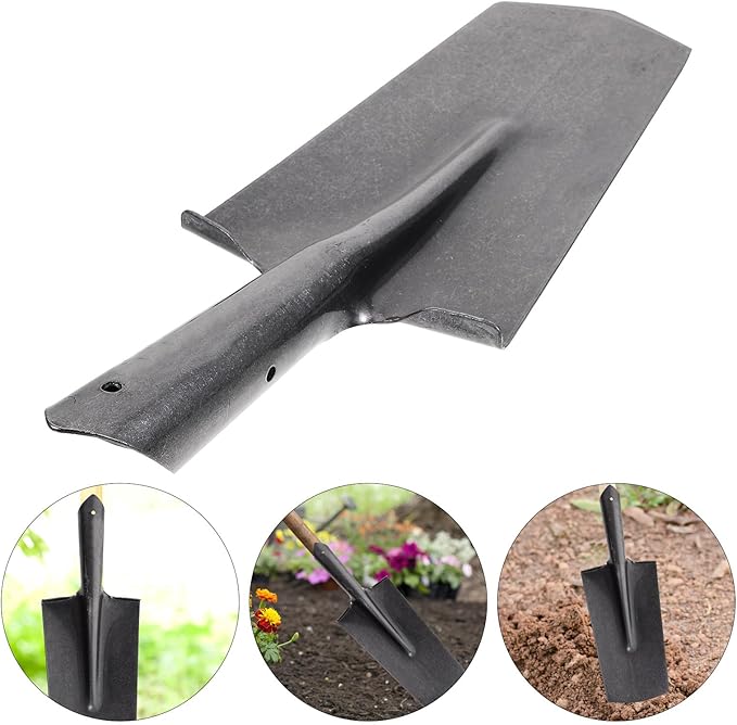 Heavy-Duty Manganese Steel Garden Spade and Narrow-Head Digging Shovel for Tree Planting and Soil Excavation with Sturdy Metal Handle for Lawn and Patio Gardening