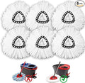 6 Pack Mop Heads Replacements, Compatible with O Cedar Easywring 1-Tank System Easy Wrin Spin Mops, Triangle Swivel Microfiber Mops, Washable & Easy to Replace