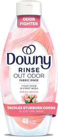 Downy Rinse Laundry Odor Remover, Spring Breeze Scent, 48 FL OZ, Fabric Softener and Laundry Odor Removal Rinse