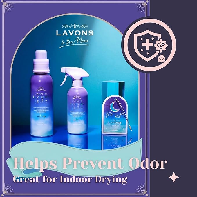 LAVONS Nontoxic Fabric Softeners Liquid, Fabric Conditioner with Organic Extracts, Natural Laundry Softener from Japan, Plant Based FABRIC Softener Sensitive Skin 16.9 Fl Oz to the Moon NOCTURNAL BLUE