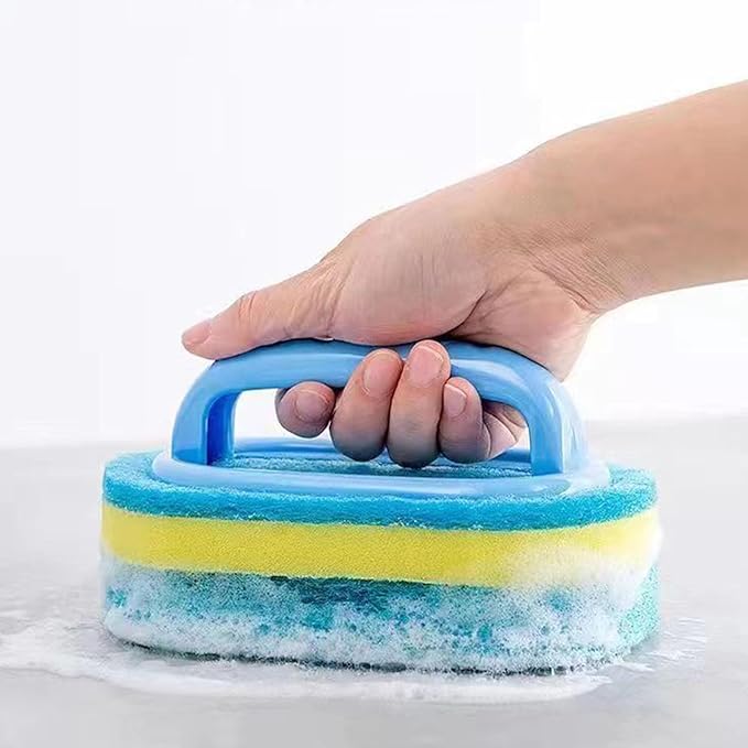 2pcs Household Cleaning Tools Quality Sponge Cleaning Brush with Handle Perfect for Daily Use in Kitchen Thick Sponge Brush