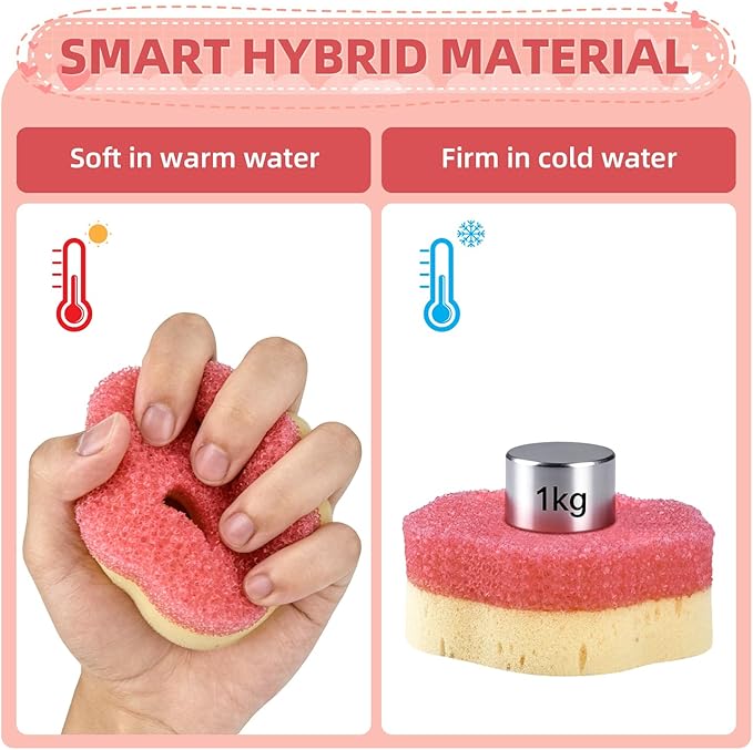 6pcs Scrub Sponges, Dual-Sided Temperature-Controlled Dish Sponges, Scratch-Free, Easy to Clean, Kitchen Cleaning Sponges for Tough Stains, Delicate Surfaces, Glassware, Cookware, Appliances