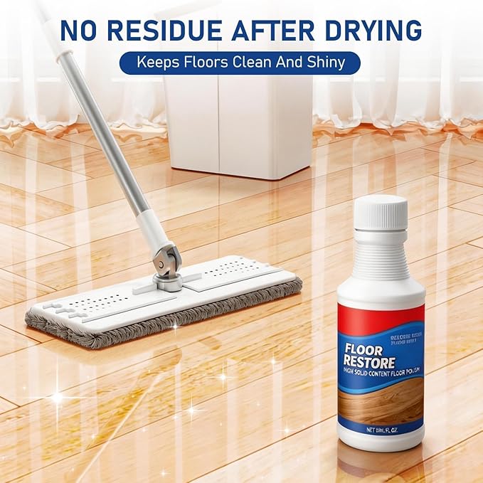 2Pcs Floor Restore Cleaner, Floor Restore, High Solid Content Floor Polish For Shine Renewal & Protective Layer, Quick-Drying Protective Finish For Tile, Shine Wood