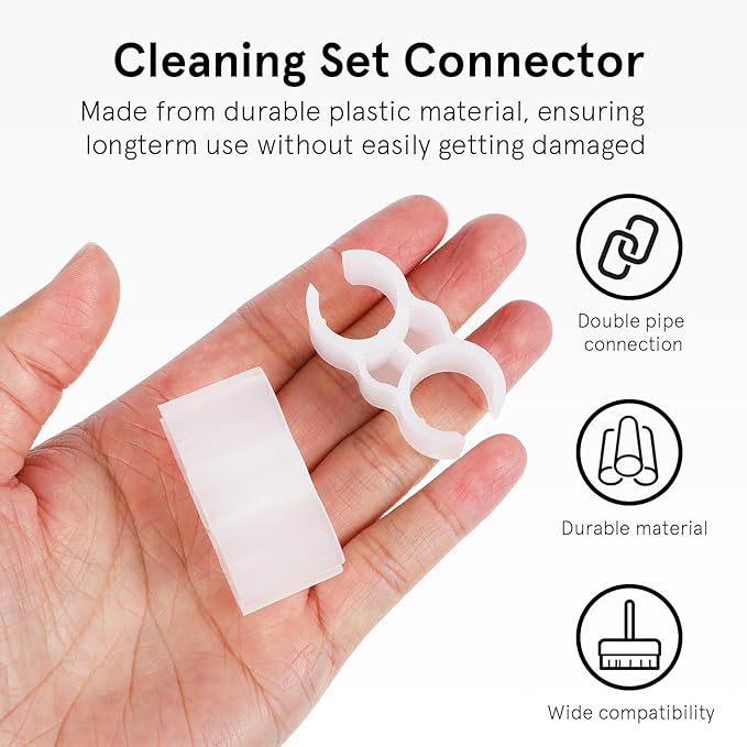Toyvian Broom-Dustpan Coupling Clip 2pcs Double Pipe Clamp Dustpan Holder Secure Cleaning Link for Broom and Dustpan Set Household Cleaning Tool Accessory