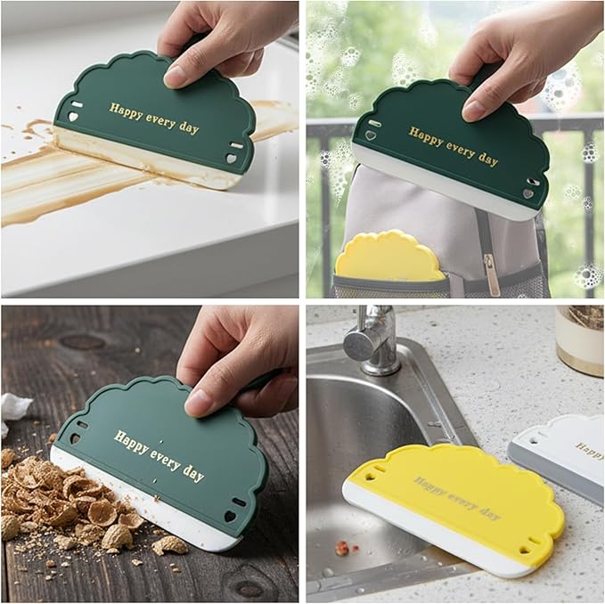 3Pcs Silicone Sink Squeegee, Mirror Squeegee, Kitchen Countertop Squeegees, Cloud Water Wiper Scraper for Sink Tiles, Cleaning Tools for Car Window Bathroom