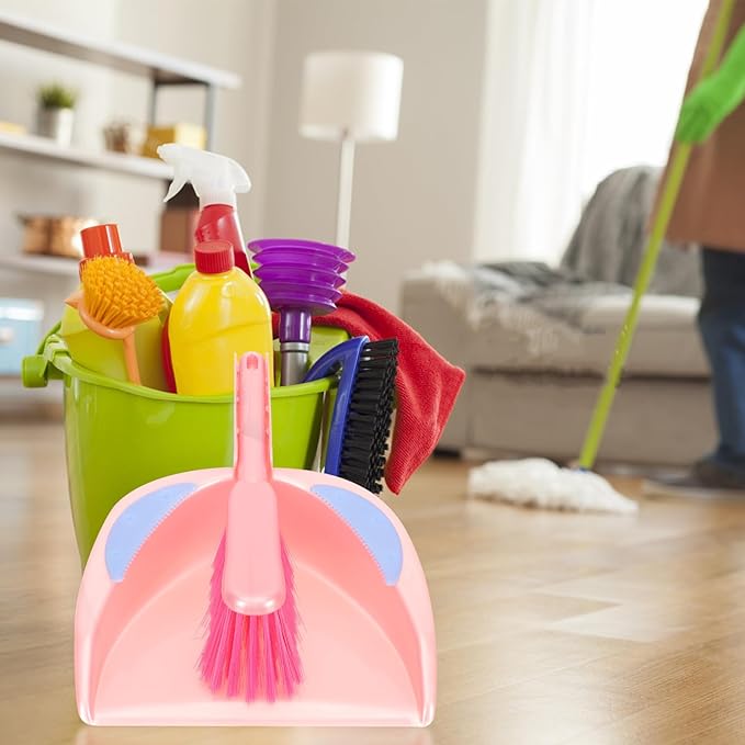 TOYANDONA Mini Portable Dustpan and Hand Brush Set, Red Small Table Cleaning Broom for Household and Pet Hair, Multi-Function Compact Sweeping Accessory for Home and Office Use