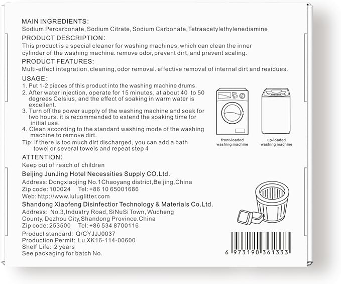 Washing Machine Cleaner Tablets 24 Pack Deep Cleaning Tablets for Front Loader And Top Load Wash Laundry Machine Cleaner, Effective Machine Maintenance and Odor Removal