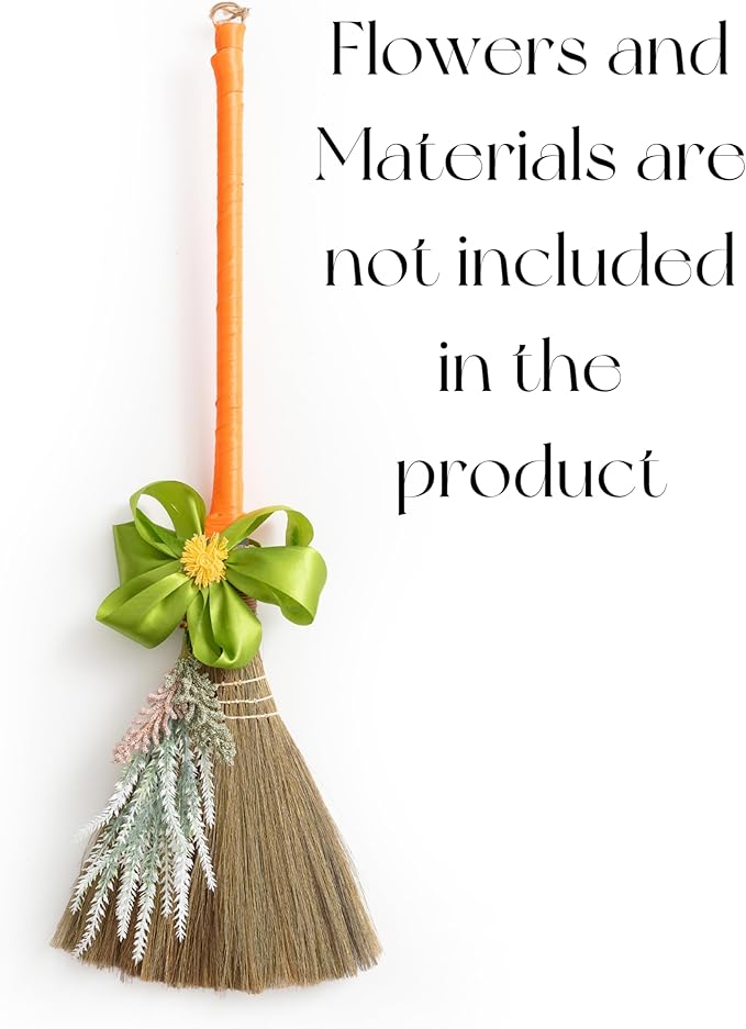 BMart Home Natural Whisk Sweeping Hand Handle Broom - Vietnamese Straw Soft Broom for Cleaning Dustpan Indoor-Outdoor, Sofa, Car Hood, Decoration Items - 9.84'' Width, 27.55" Length