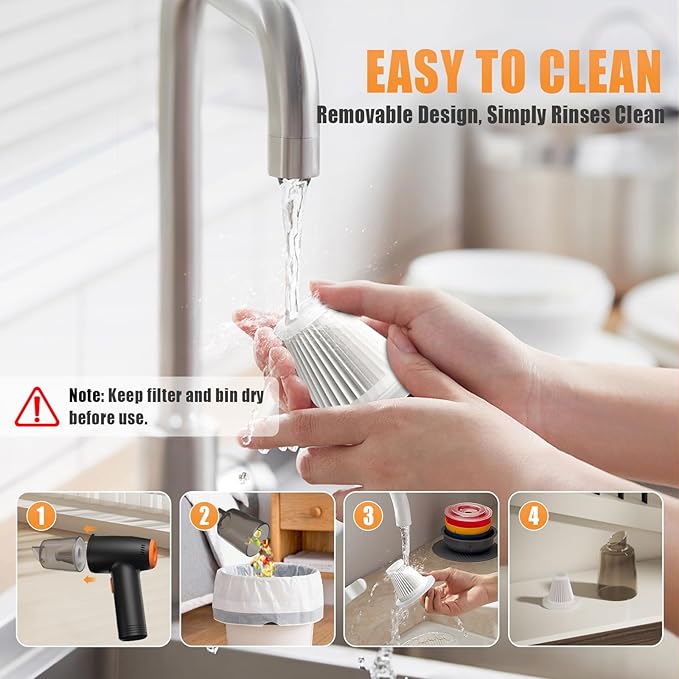 Handheld Car Vacuum Cleaner Cordless, 9000Pa Vacuum and Air Duster, Mini Car Vacuum Portable Cordless with 6000mAh Battery, 3 Filters, Storage Bag - Ideal for Home, Office