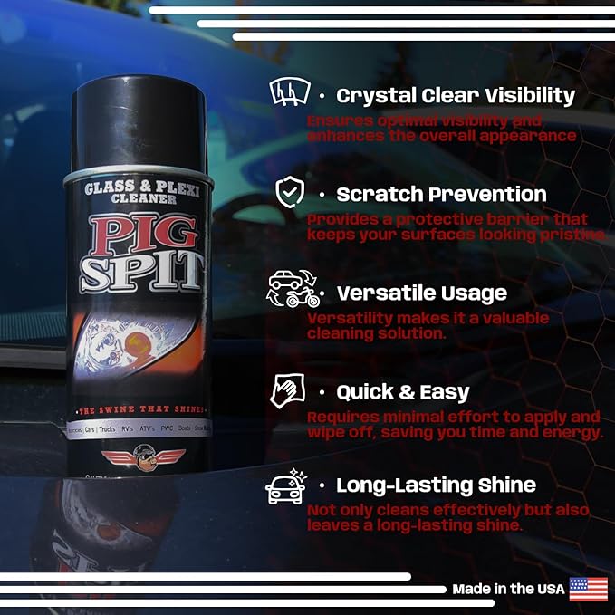 Glass and Plexi Cleaner for a Streak-Free Shine for Home and Automotive Use | 13 oz.| 2-Pack