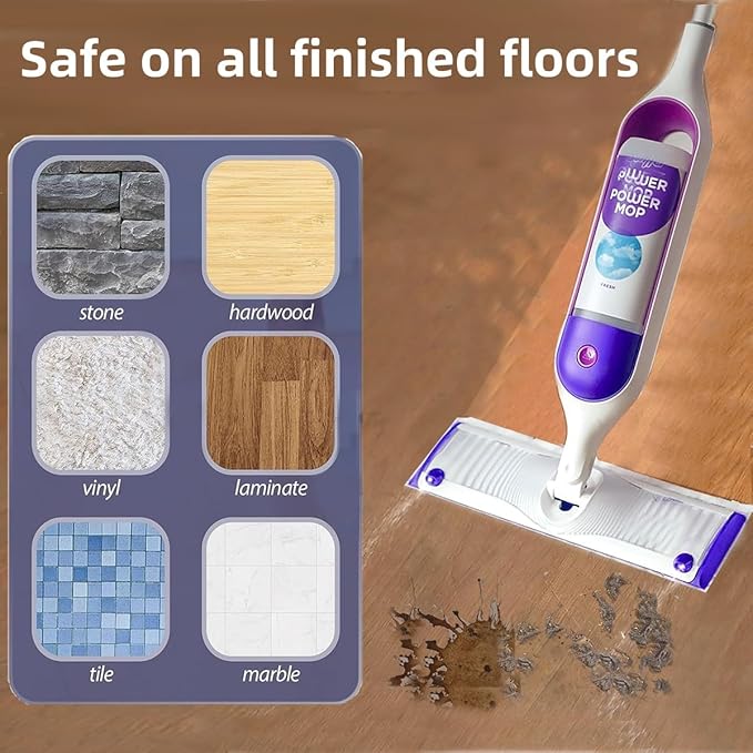 Disposable Mopping Pad Refills for PowerMop Multi-Surface,Wood Mopping Pad Refills for Floor Cleaning, 10 Count (10 Purple+10 Brown)