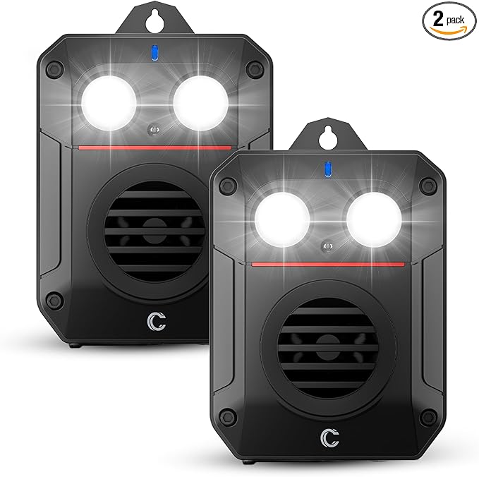 Ultrasonic Mice Repeller for Car Electronic Mice Repeller Squrriel Deterrent Waterproof Under Hood Mouse Control Rat Repeller with Flashing Lights and Magnet for Indoors and Outdoors