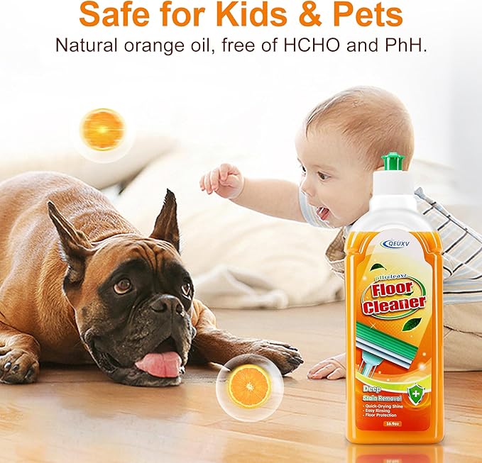 Wood Floor Cleaner for Mopping, Natural Non Toxic Pet-friendly Hard Floor Cleaner, Harmless to Original Wood Finish Floor Cleaner Solution for Hardwood Floor, Laminate Floor, Free of HCHO, PhH