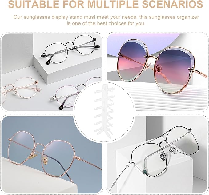 DOITOOL Multi-Tier Sunglasses Display Stand Eyeglass Holder Rack 6-Layer Plastic Eyewear Organizer for Home and Retail Storage