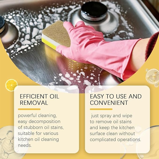 All in One Cabinet Cleaner, Kitchen Cabinet Cleaners and Polishers, 3.38 Oz All Purpose Kitchens Heavy Oil Cleaning Agent, For Stove,Oven,Dishwasher,Appliances (2)