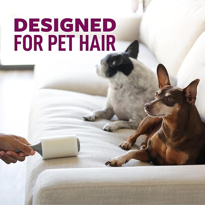 Scotch-Brite Pet Hair Pickup Extra Sticky Lint Roller, 50% Stickier, Fur & Fluff Remover for Clothes, Couches, Dog Beds & Car Seats, 4 in x 22.5 ft, 48 Sheets