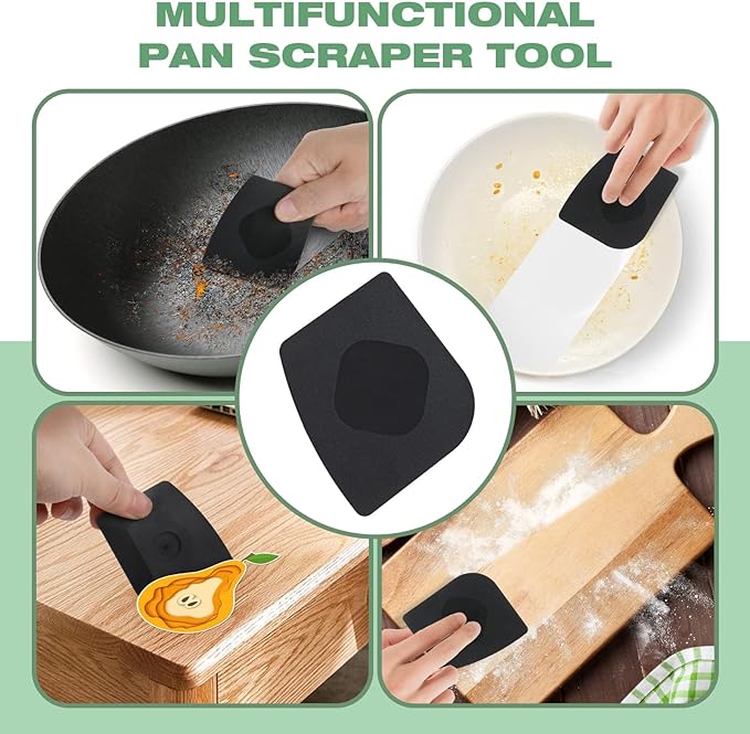 Cast Iron Scrubber | Dish Scrub Brush | 316 Cleaner Chainmail Scrubber for Cast Iron Pan Skillet Cleaner - Dish Scouring Pad Dishwasher Safe Cleaning Kit, Black 02