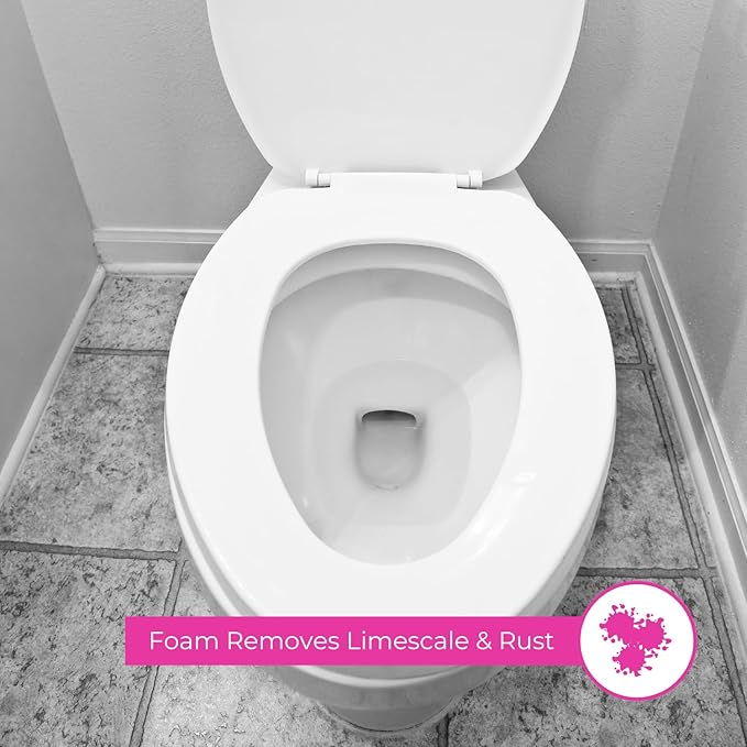 Astonish Foaming Pink Peony Toilet Bowl Cleaner 2 Pack - Deep Cleaning Limescale, Calcium & Rust - No Bottle, Removes Hard Stains (12 Boxes, 96 Tablets)