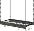 CHOEZON Hanging Pot Rack, Ceiling Mounted Pot Hanger, Vintage Pot Rack for Kitchen, Pot Storage Organizer, with 12 S-Shaped Hooks, for Cookware Storage, Space Saving, Charcoal Black and Black TPR01BC
